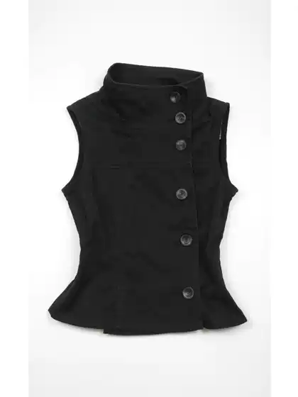 Retro Vintage Slim Fit Stand-Up Collar Vest Sleeveless Vest Jacket Elegant Ins Style Sexy Elegant Top for Women