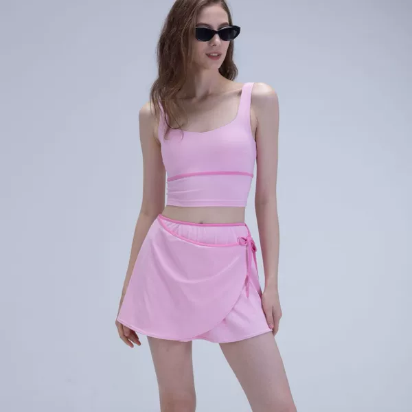 Losco Official Summer Women's Lightweight Tennis Skirt with Built-In Chest Pads and Underwear, Badminton and Golf Skirt Set