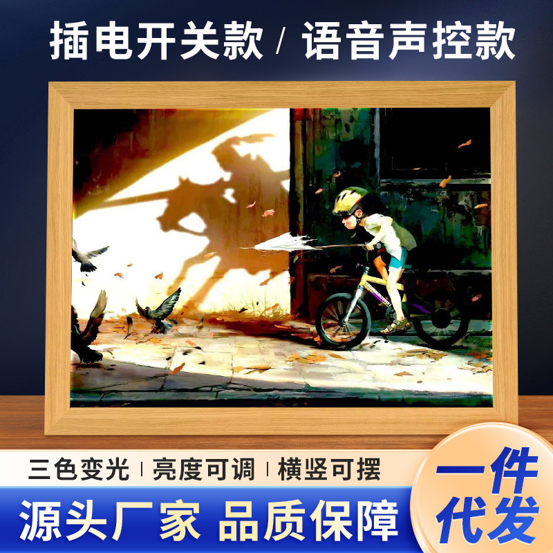 ディザトーンDIY創意フレーム画照明画置物両用鏡フレーム画完璧な世界火影包郵便|undefined