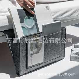 亚马逊新款毛毡床头收纳袋 毛毡包批发 毛毡收纳包床头挂包收纳袋