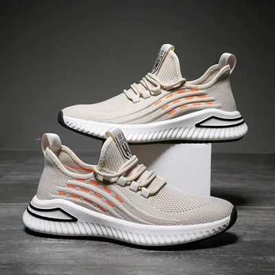 學生男鞋2021夏季款休閑鞋潮流飛織跑步鞋時尚韓版運動鞋男