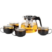 JW玻璃泡茶壶5件套   璃耐热耐高温家用过滤茶壶沏茶杯大容量冲茶