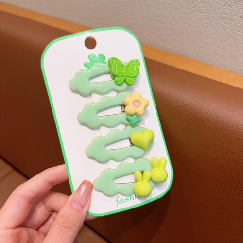 Children's hair accessories for girls, cute butterfly flower heart broken hair clips, baby hair combs, adorable rabbit duckbill clips