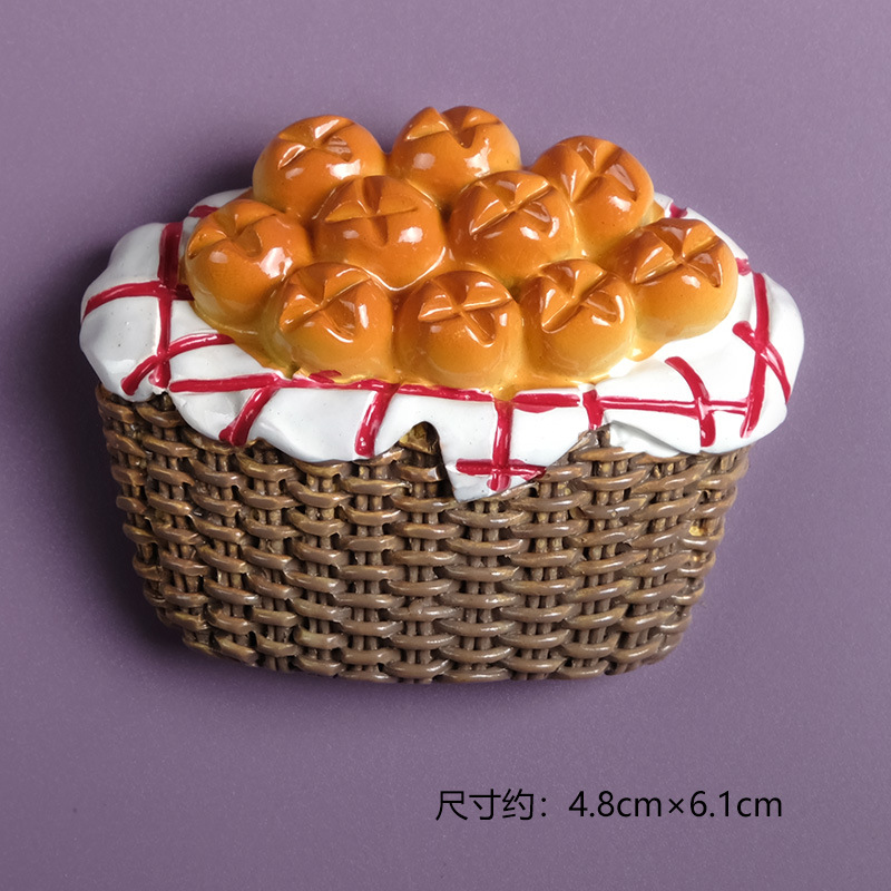 Realistic commemorative fridge magnet, 3D, bread, toast