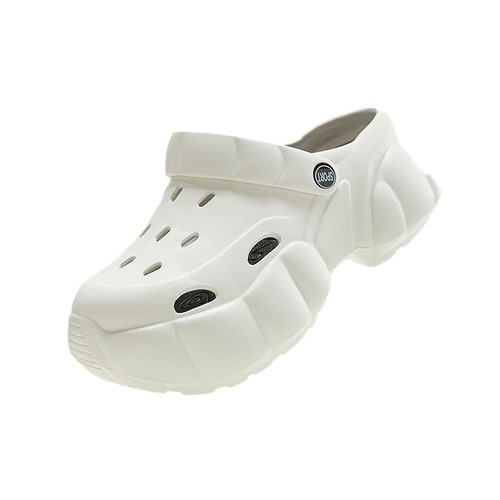 New DIY feel-good thick-soled holey shoes for women, summer outdoor wear, new height-increasing anti-slip cap EVA beach sandals