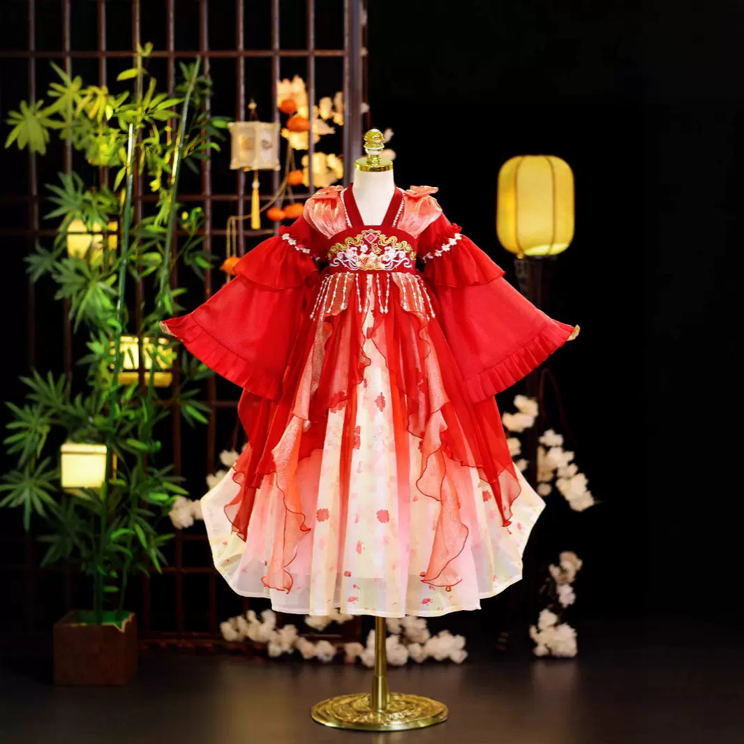 女童汉服春秋长袖女宝宝唐装中国风公主连衣裙子儿童装超仙女襦裙