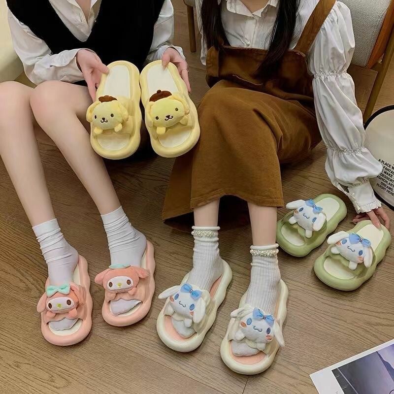 Slippers for Female Student Dormitories, Non-Slip, Anti-Odor, Cute, Simple, Thick-Soled, Poop-Feeling, Cartoon-Style Sandals That Can Be Worn Outside Slippers for Female Student Dormitories, Non-Slip, Anti-Odor, Cute, Simple, Thick-Soled, Poop-Feeling, Cartoon-Style Sandals That Can Be Worn Outside