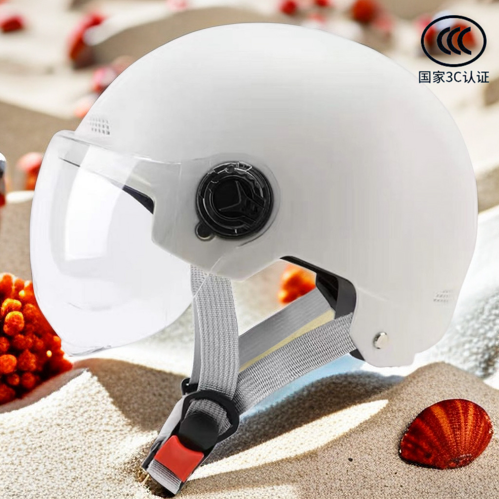 New helmet, 3C certified, comfortable and sun-protective for men and women, suitable for summer cycling, and safe for electric motorcycles, a four-season half helmet