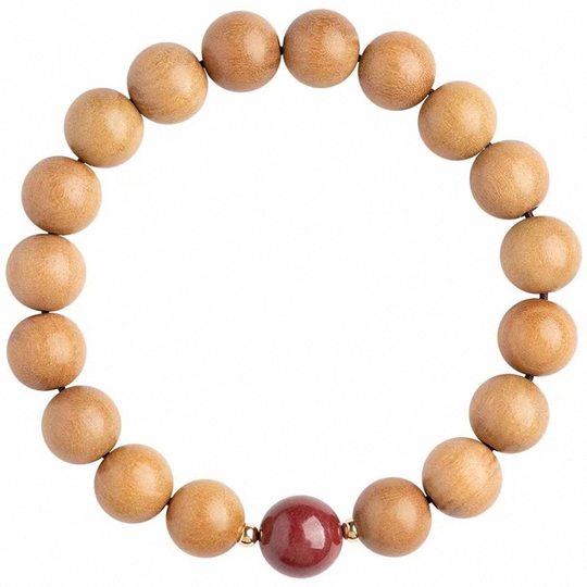 Natural Mahogany Bracelet Women's New Chinese Meditation Bracelet Men's Buddha Beads Cinnabar Mahogany Bracelet National Style Cultural Play Bracelet