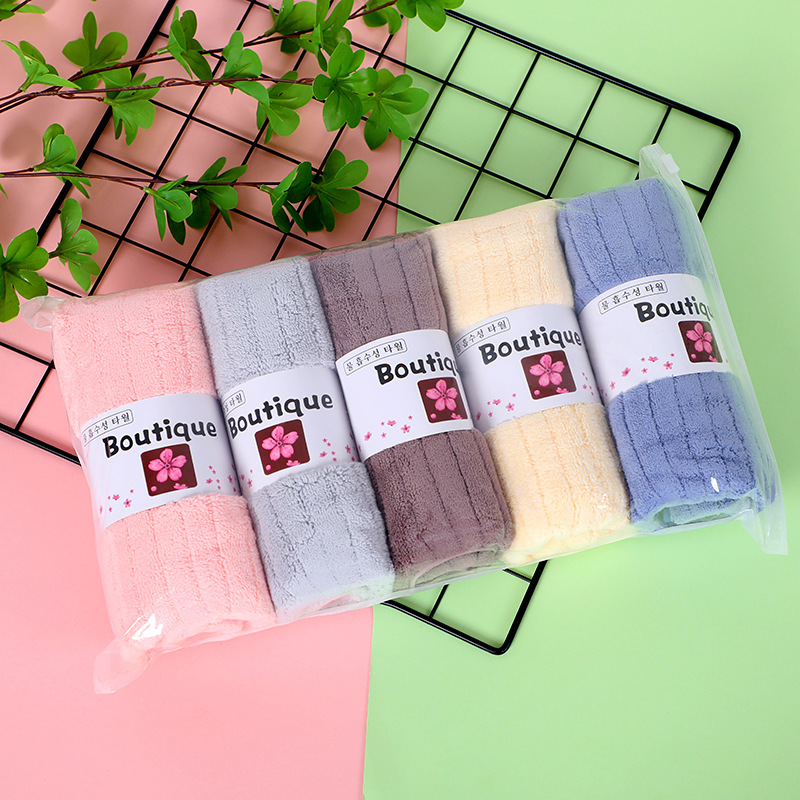 Toalla de tira japonesa colgante toalla facial urdimbre toalla de coral absorción de agua espesa suave doméstica