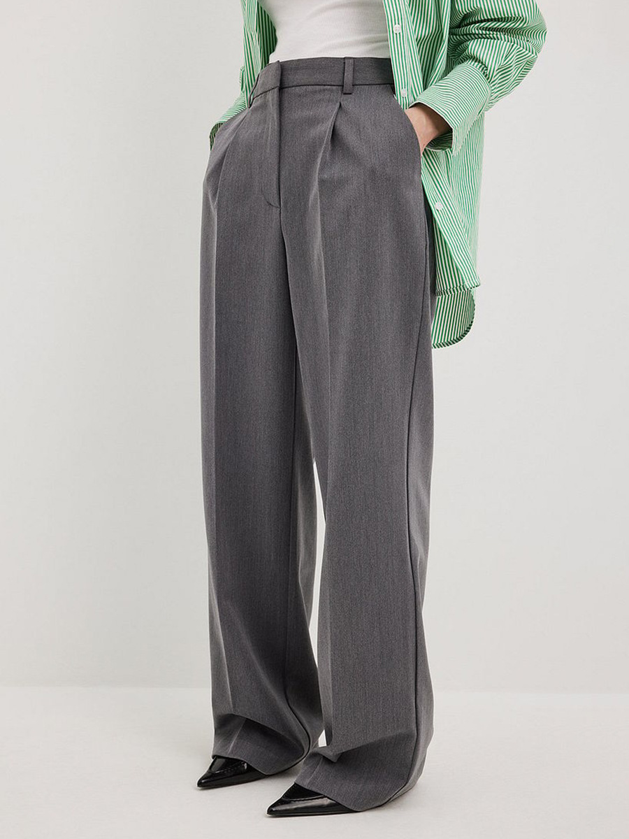 Pantalones de trajes de piernas anchas sueltas transfronterizas Europa y los Estados Unidos 2026 primavera y verano nuevo temperamento clásico recto pantalones de trajes de cintura alta image 3