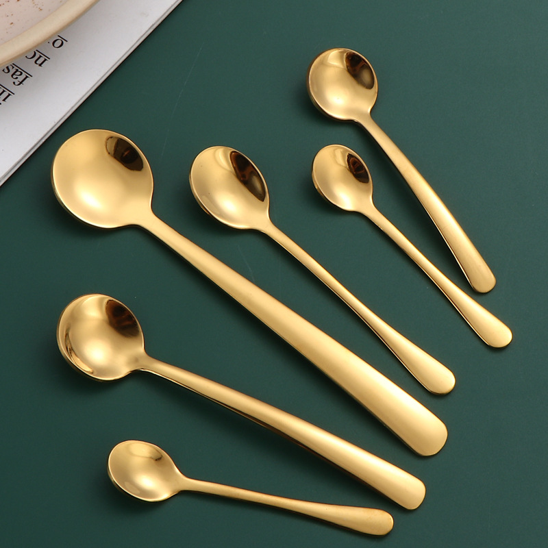 Cuchara de condimento de acero inoxidable 304 Mini cuchara de café Cuchara de condimento dorado Sal aromatizada Cuchara de leche en polvo para el hogar Nido de pájaro