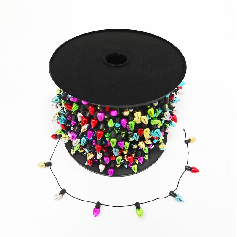 新しいクロスボーダークリスマスビーズ電気メッキプラスチック電球ストリングホリデーシーン装飾小道具アクセサリー 5 メートル/10 メートル|undefined