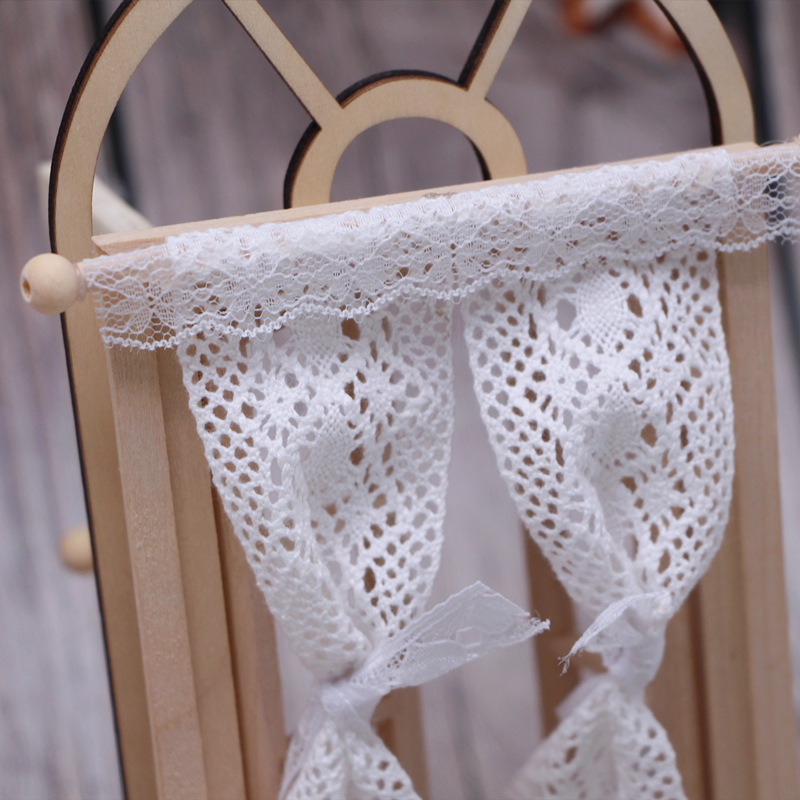 Casa de muñecas jugar casa juguete bjd mini miniatura puerta cortina modelo ob11 encaje algodón encaje cortina Accesorios