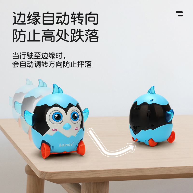 Disparar el sonido eléctrico no aterrizaje pequeño pato de dibujos animados luz de rotación de música pato pato coche de juguete al por mayor