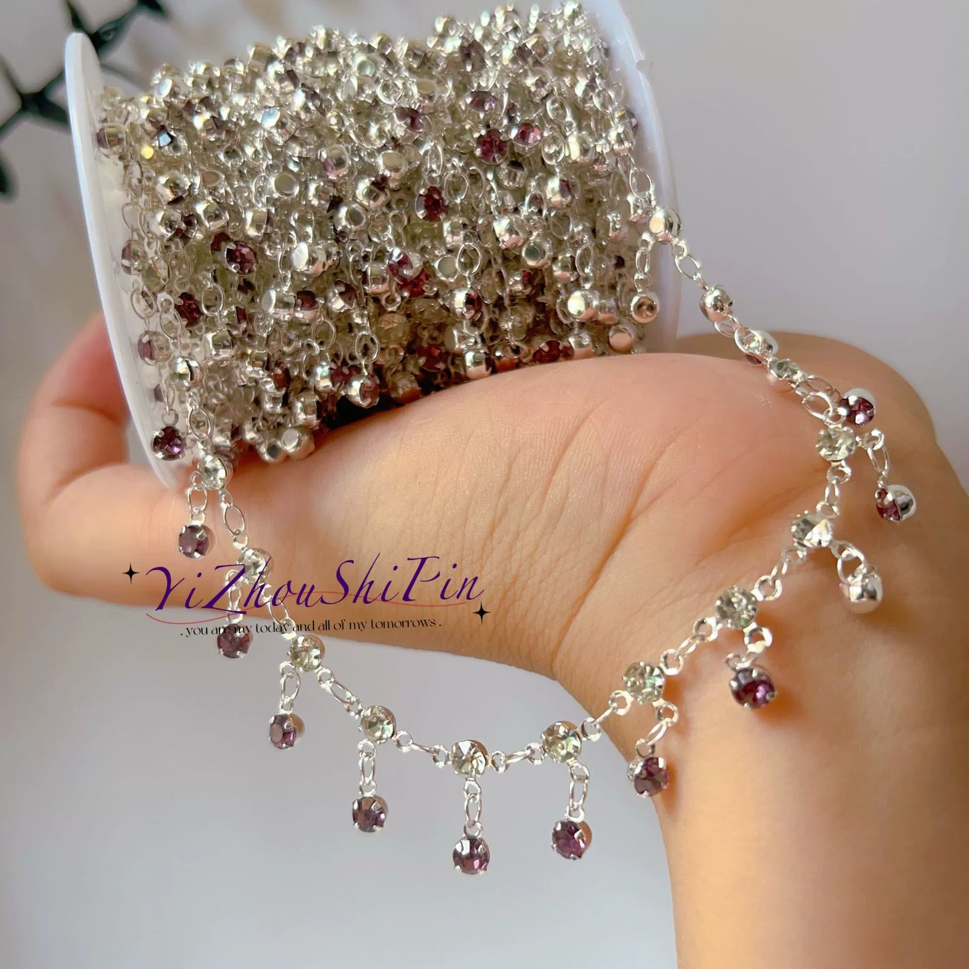 Chain, accessory handmade, copper Hanfu with tassels, DIY