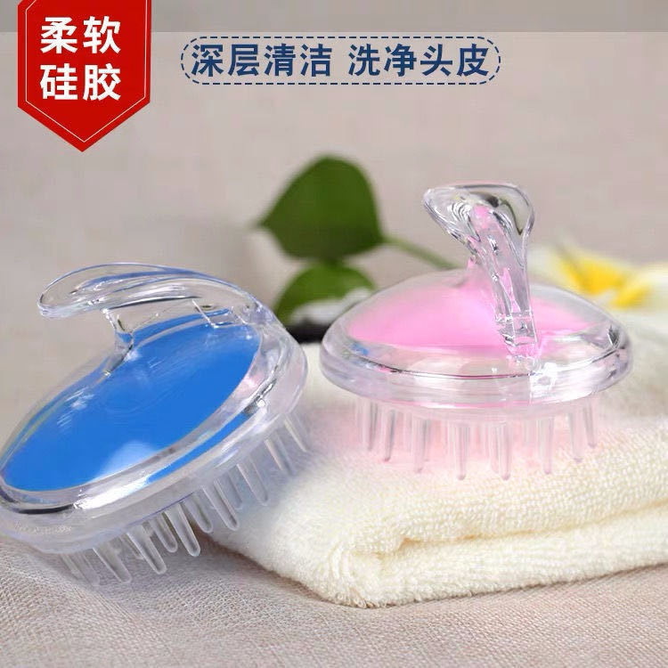 Cristal transparente lavado de cabello cepillo de cabello cepillo de cabello masaje cepillo de baño silicona meridiano champú masaje peine