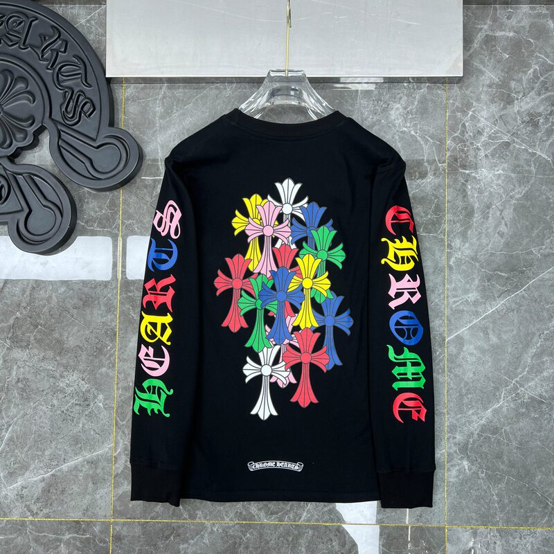 クロスボーダーのトレンディなブランド Chrome Heart 長袖 T シャツ ピュアコットン メンズ レディース ルーズスポット卸売|undefined