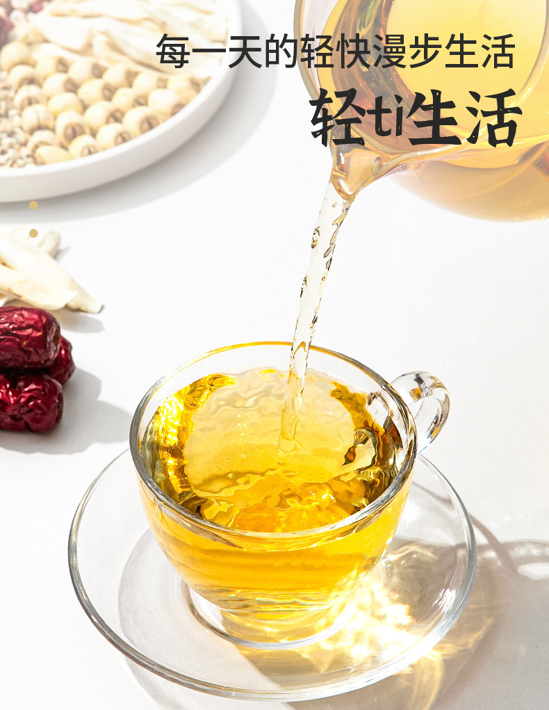 Five-Finger Fig Poria Dampness Relief Tea 140g 7 Cold Brew Bags Wu Zhi Mao Tao Fu Ling Herbal Wellness Tea preparation
