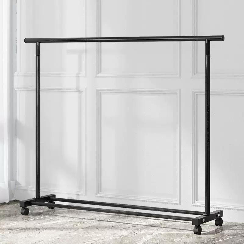 塑料铁艺晾衣架家用宿舍单杆室内储物户外阳台移动晾晒架移动式