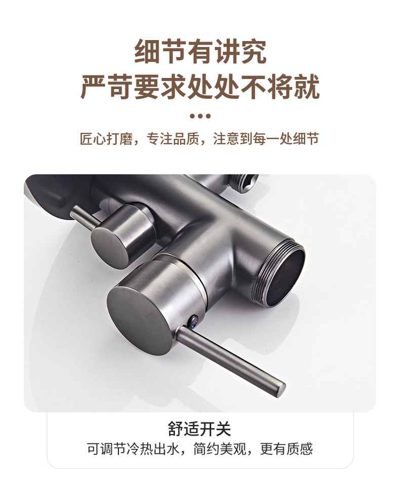The factory supplies water-plated grey floor-standing waterfall bathtub faucets with high-flow cold and hot dual-control shower heads undefined
