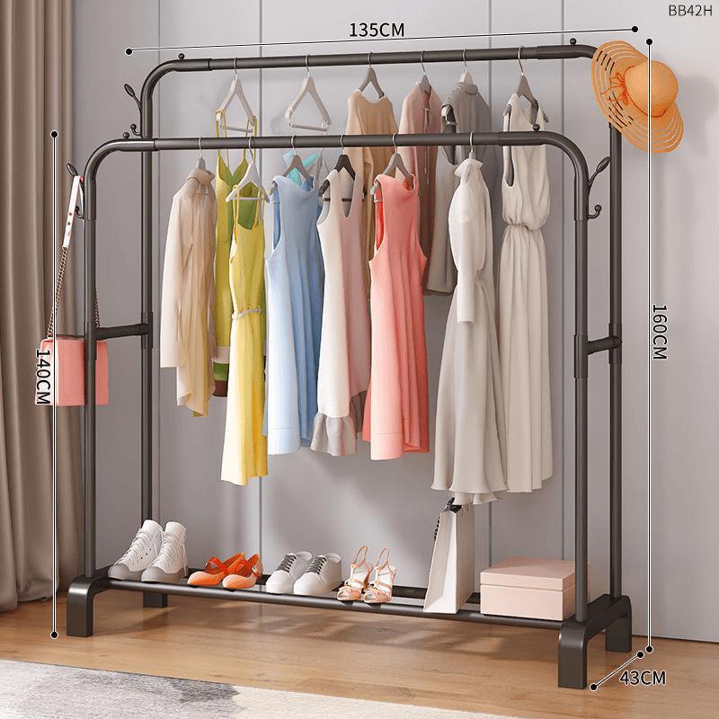 percha de ropa tipo piso para uso doméstico de alto grado colgar prendas de ropa rack varilla telescópica especial para balcón edredón