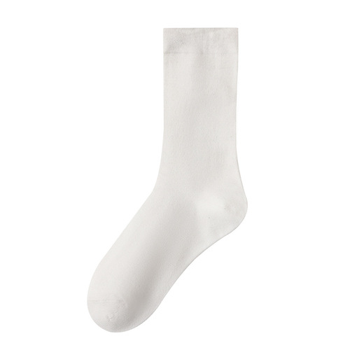 Women's Boneless Socks for Spring and Summer, 100% Cotton Medium Cuff Socks, White Invisible Postpartum Socks, Long Cuff Stacked Socks, Wholesale Women's Socks