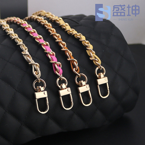 PU leather iron chain zinc alloy lobster claw fastener high-end bag chain accessories crossbody bag chain
