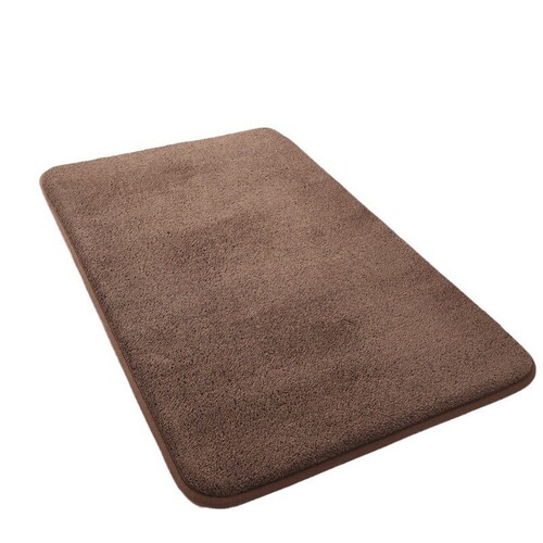 Carpet solid coral plush mat with thick memory foam anti-slip foot mat bathroom water-absorbent quick-dry door mat