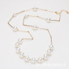 Genuine fashionable long small design necklace from pearl, sweater, simple and elegant design