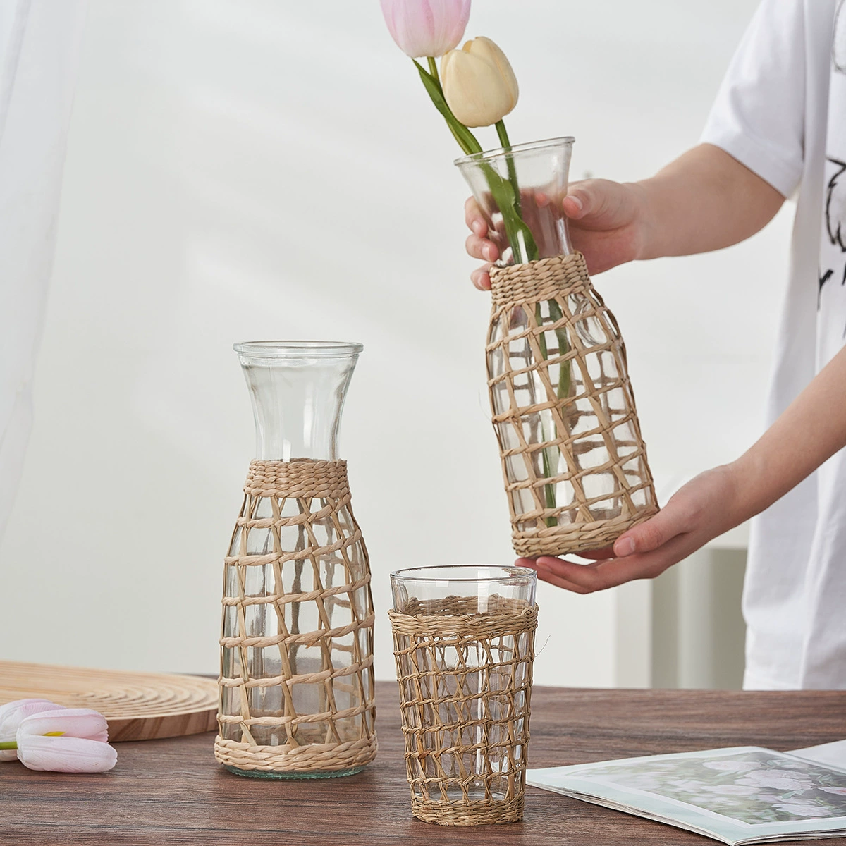 Трансграничная внешняя торговля соломенная стеклянная бутылка