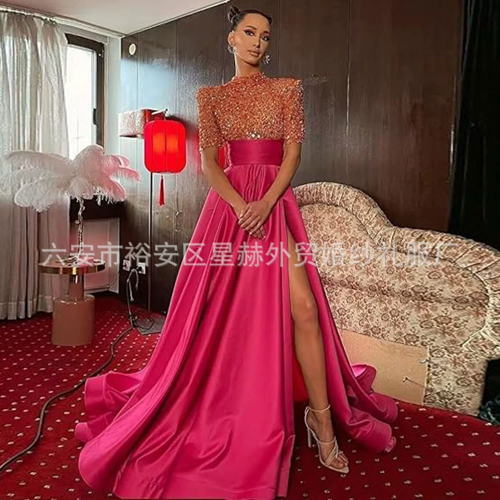 Элегантное вечернее платье, длинная юбка, ногти/ювелирнаяSequins? Nail sequins translates to ногтевая sequins. Better: sequins on nails? In context product title: