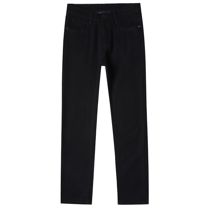 Abbigliamento maschile Autunno e inverno Jeans Uomo Nero puro più velluto spesso caldo tutto abbinare pantaloni casual uomo_voghion.com