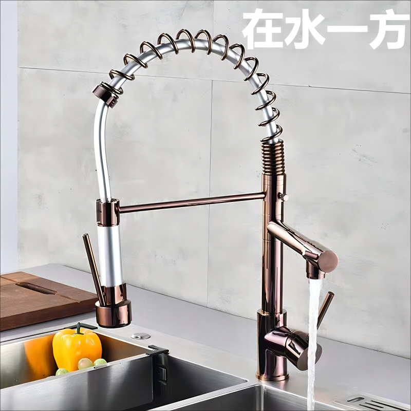 Purificación de agua de manantial de cobre giratoria caliente y fría doble control cocina vegetal cuenca multi-función grifo fregadero cuenca vegetal fregadero image 4