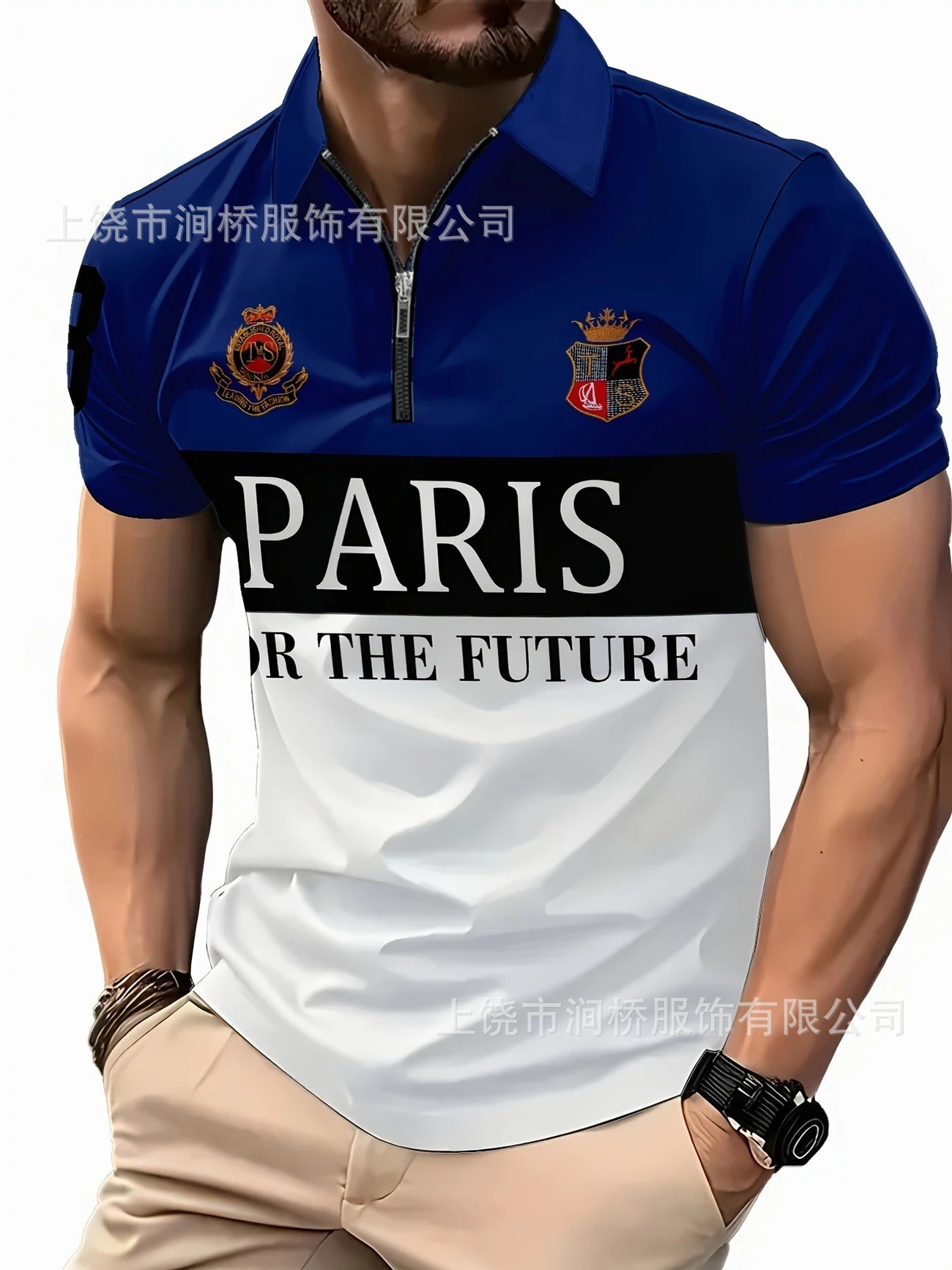 Polo de hombre con estampado 3D para comercio transfronterizo 2025, camiseta polo sin mangas informal con patrón para hombre, estilo D de seda helada.