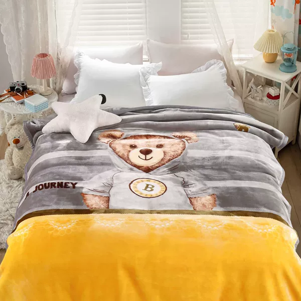 Authentic cloud blanket teddy bear gray