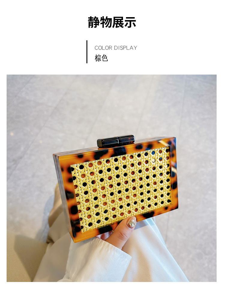 New fashionable green wicker acrylic bag for cross-border foreign trade women, evening bag, single-shoulder crossbody banquet clutch Application Scenario