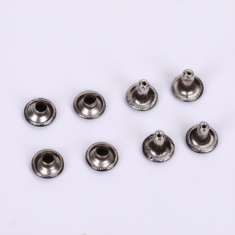 Metal negro remache bolsas de mano caja accesorios de fijación de doble cara gorra clavos bolsa cinturón accesorios de colisión