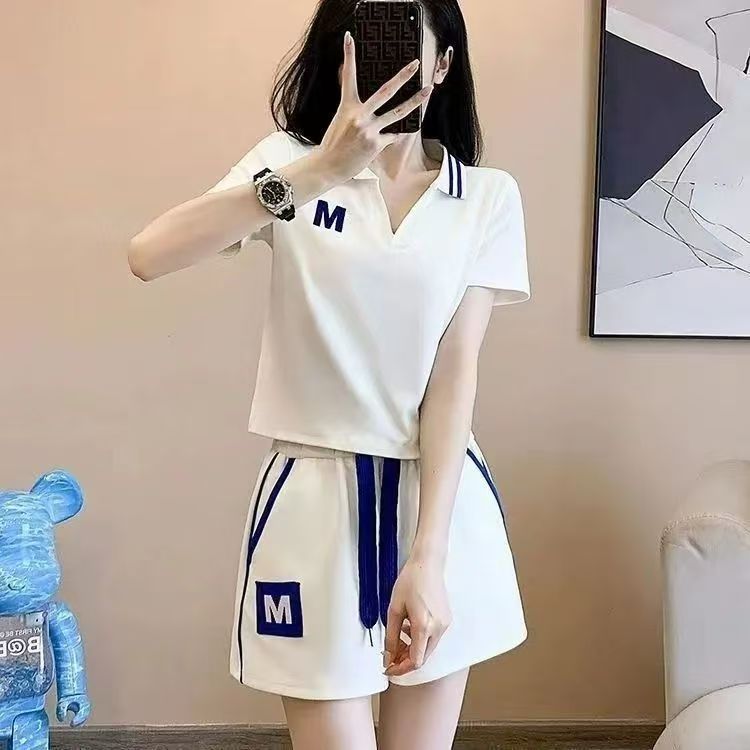 Women's Summer Running Outfit Set - Breathable Short Sleeve Top & Athletic Shorts For Casual Sportswear​_ecoleips.com