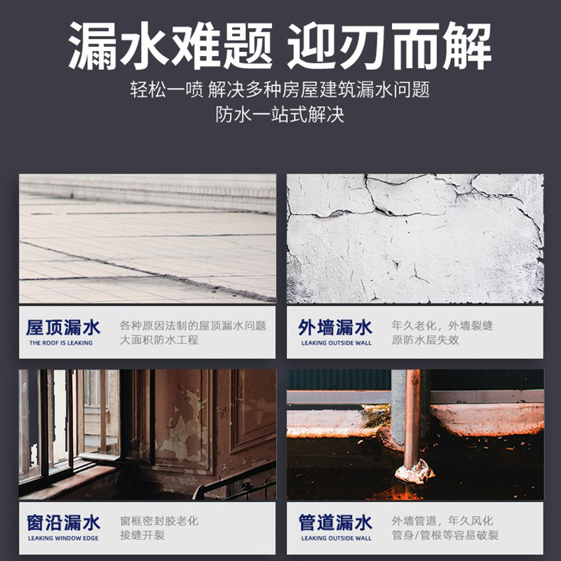 Self-Spraying Waterproof Leak-Proofing Glue Spray for Roofs, Polyurethane Material for Exterior Walls, Leak-Proofing Sealant for Houses, Self-Spraying Paint