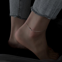 Stainless Steel Bead Anklet for Women, IG-Style Minimalist & Chic Design, Versatile and High-End, 2022 Trending Online Celebrity Foot Chain