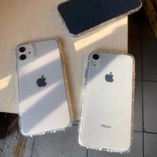 IPhone 12Pro Phone Case 11/x/xr Silicone xsmax Four Corner Drop-Resistant Transparent Phone Case