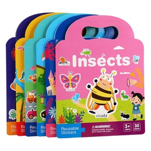 Cross-border jelly quiet sticker book Children's Enlightenment early education baby hands-on brain-moving puzzle portable puzzle toy