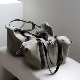 Leather universal travel bag, capacious design one-shoulder bag