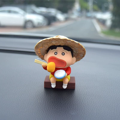 Cute Crayon Shin-chan car dashboard ornament, Car ornaments - straw-hat-lunchbox-shin-chan-with-non-marking-adhesive