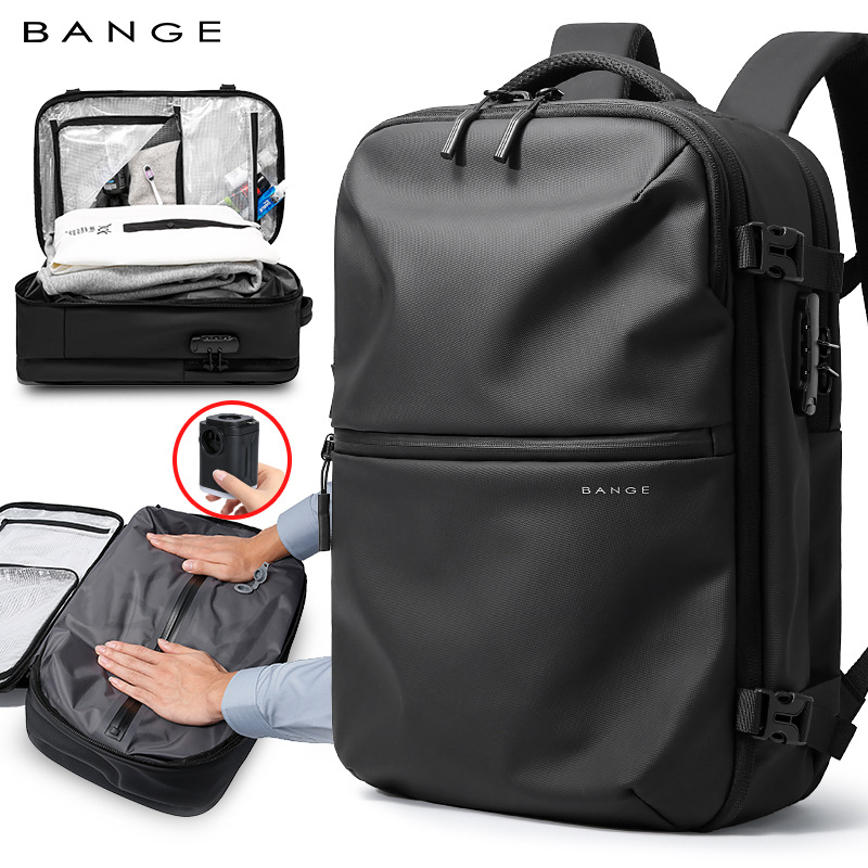 Bange Vacuum Compression Backpack Men's and Women's Large-Capacity Travel Backpack Multi-Functional Waterproof Expansion Business Computer Bag