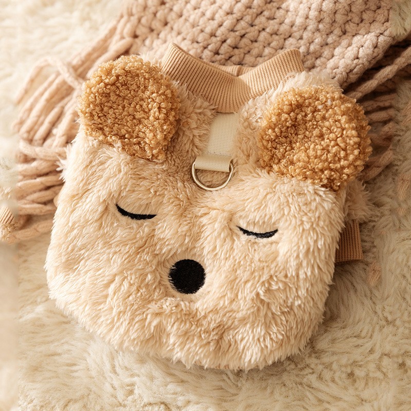 Cat Clothes Autumn And Winter Cute Bear Arctic Velvet Kittens And Puppies Two-legged Velvet Clothes For Traction Pet Cat Clothing