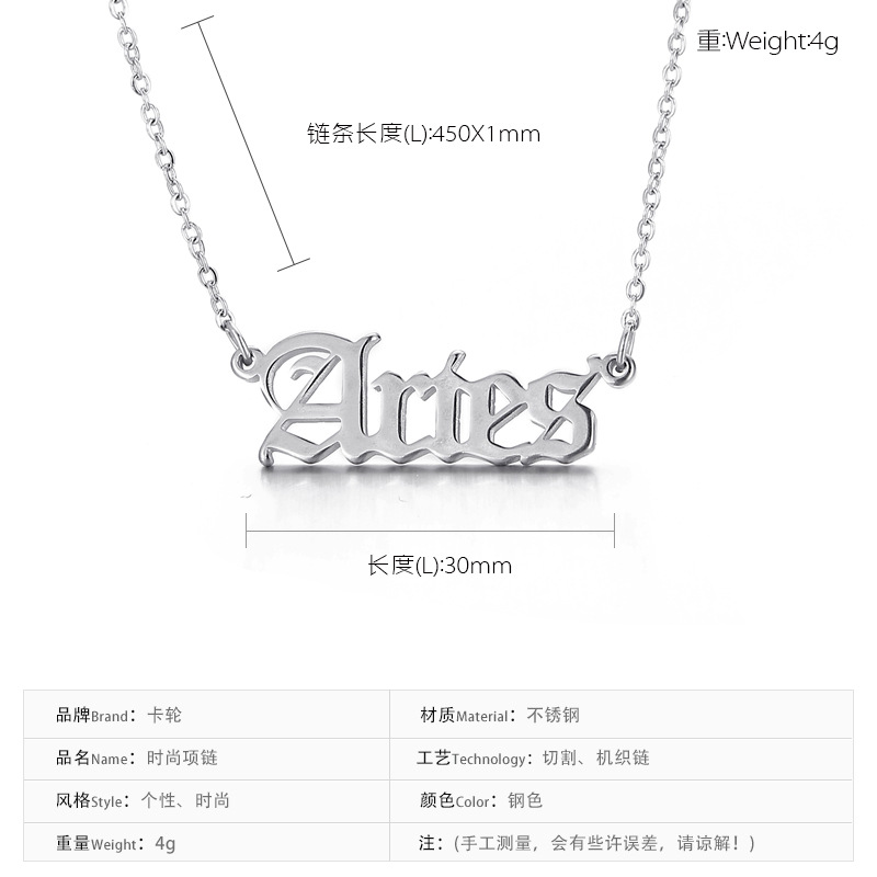 Titanium Steel Fashion Letter Necklace display picture 17