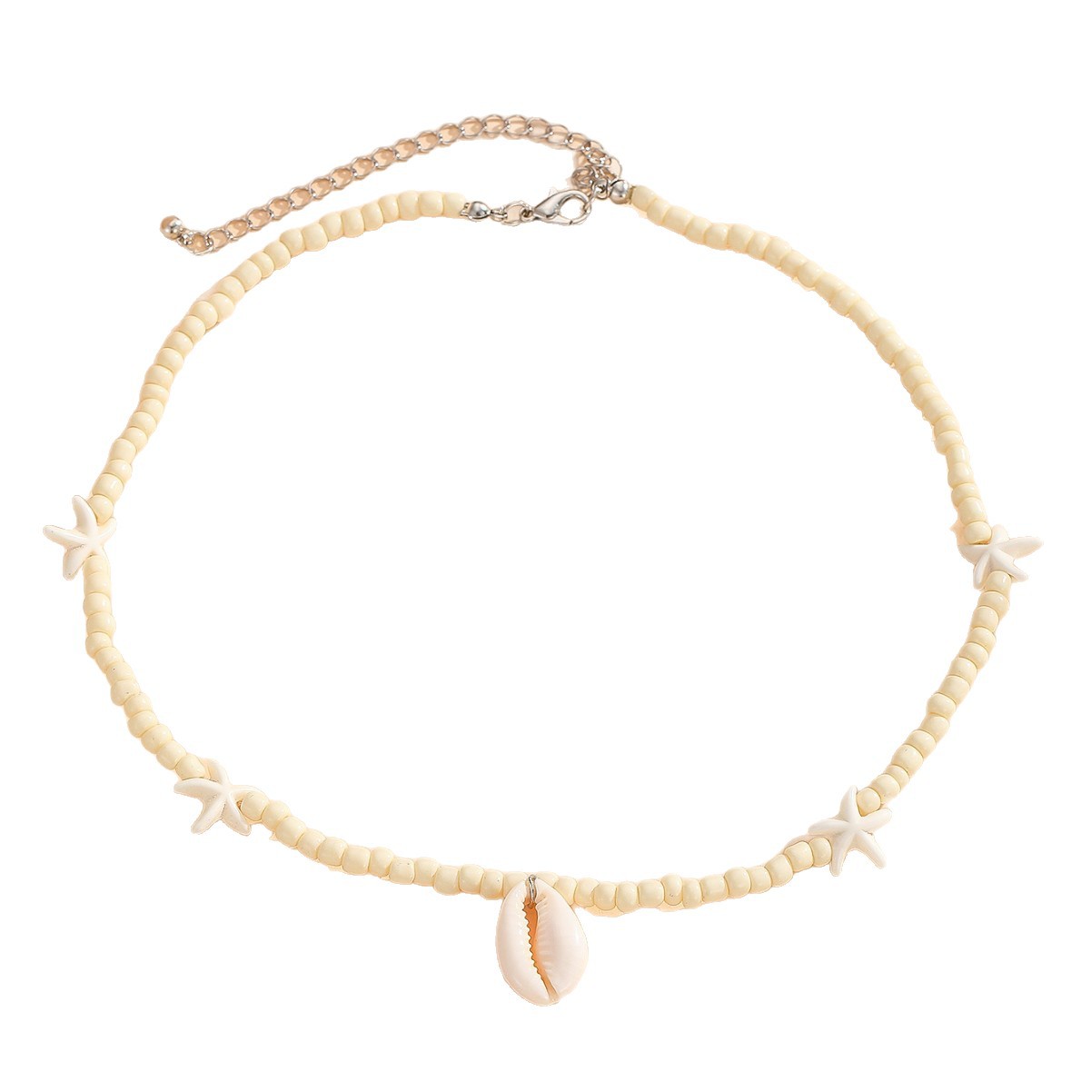 Collana girocollo boho con perline conchiglia e stella marina_voghion.com