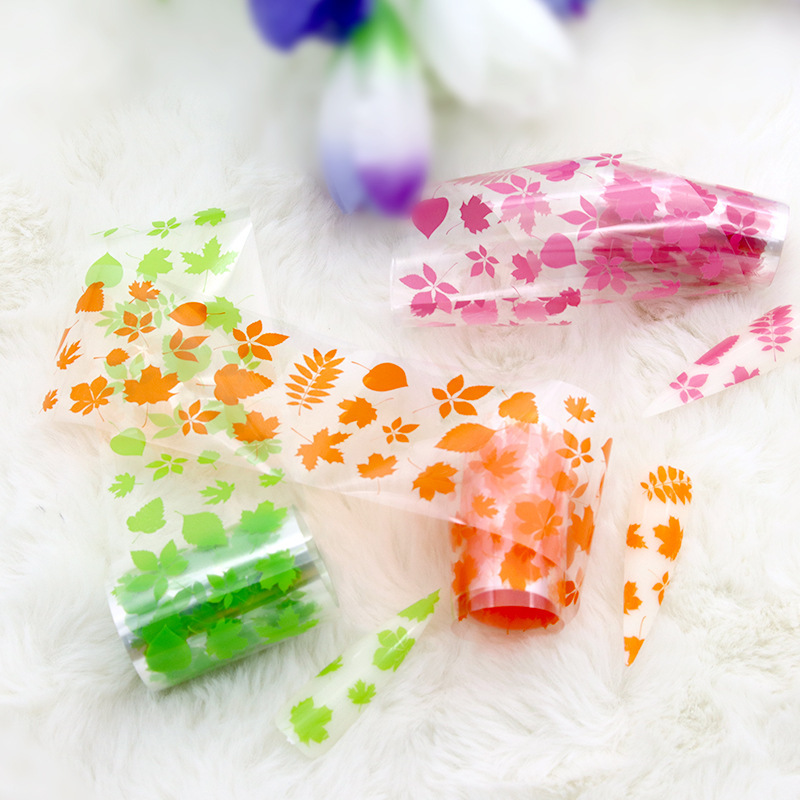 Creative Maple Leaf Nail Art Stickers Ins Autumn Maple Leaf Art Abstract Line Watermark Nail Sticker Nail Jewelry